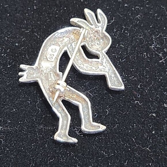 Glen Sandoval (GS) 925 Navajo Kokopelli 1.75 Inch Brooch/Pin Vintage - Picture 2 of 12